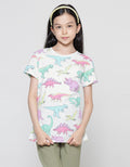 Aero Dino Multi Print Kaos Anak Perempuan