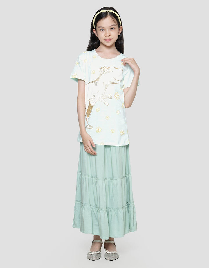 Aero Dino Flower Print Girls T-Shirt