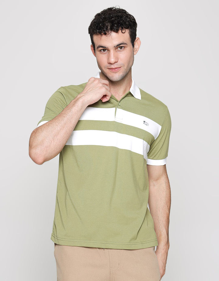 Walrus Block Stripe Polo Shirt Pria