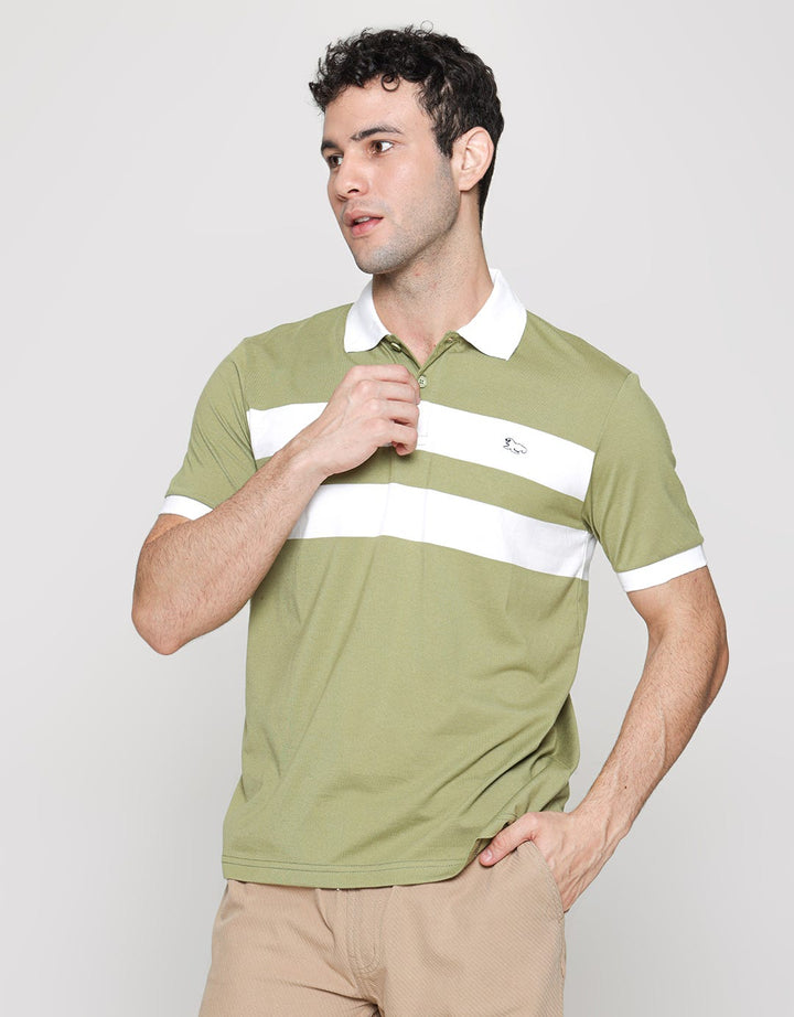 Walrus Block Stripe Polo Shirt Pria