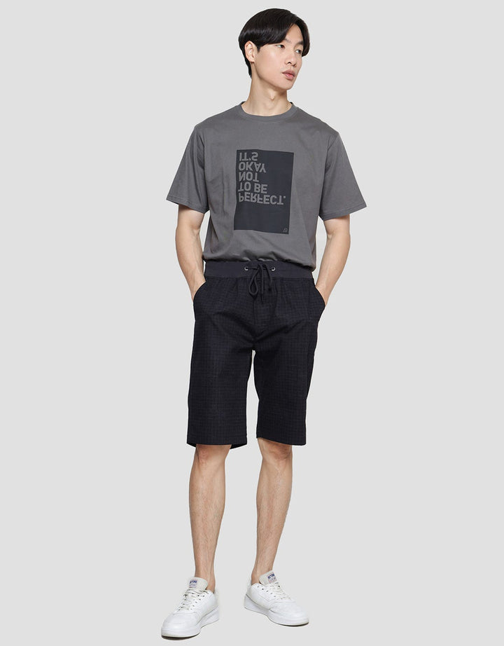 Nevada Celana Pendek Rib Bottom Pria Print Check