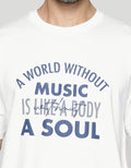 American Jeans Kaos Lengan Pendek Pria Print A World Without Music Is A Soul