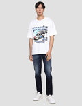 American Jeans Kaos Lengan Pendek Oversized Pria Front Print Engine