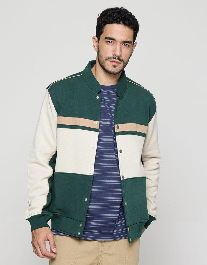 American Jeans Color Blocking Fleece Jaket Varsity Pria