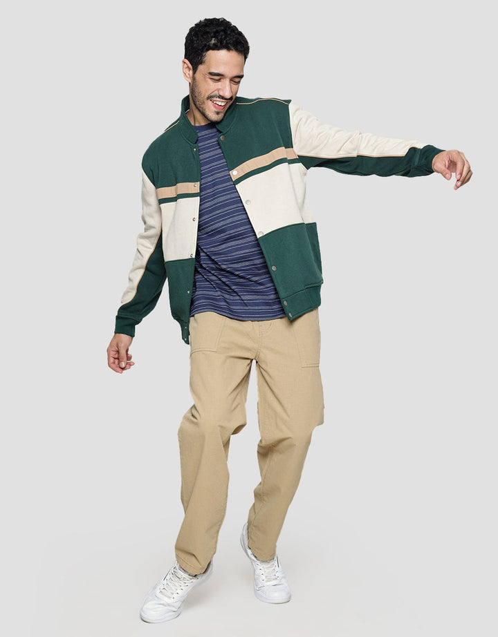 American Jeans Color Blocking Fleece Jaket Varsity Pria