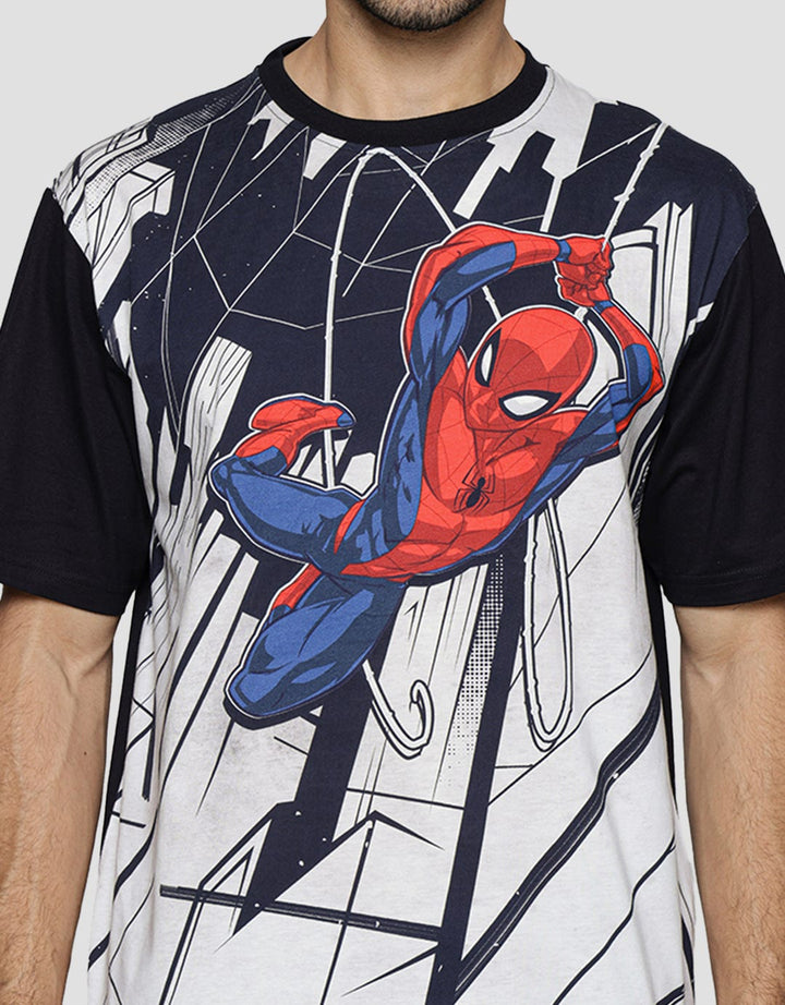 Marvel Spiderman Hanging The City Kaos Pria