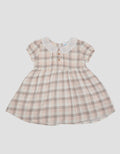 Pipiniko Dress Lurex Check Embroidered Collar