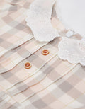 Pipiniko Dress Lurex Check Embroidered Collar