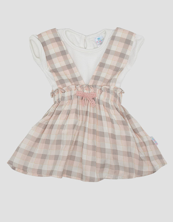 Pipiniko Lurex Plaid Pinafore Dress