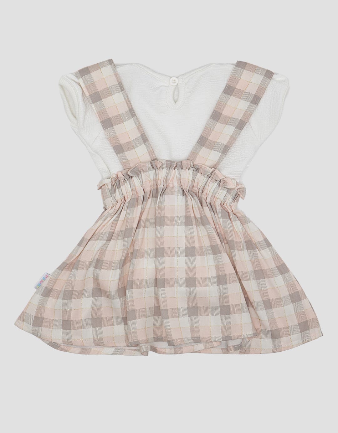 Pipiniko Lurex Plaid Pinafore Dress