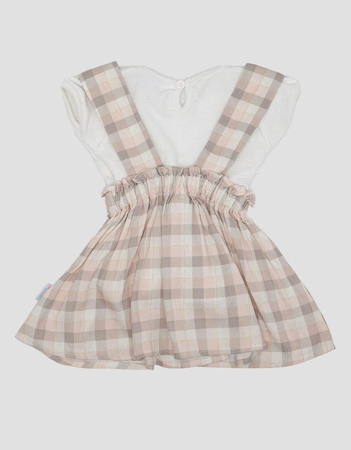 Pipiniko Lurex Plaid Pinafore Dress