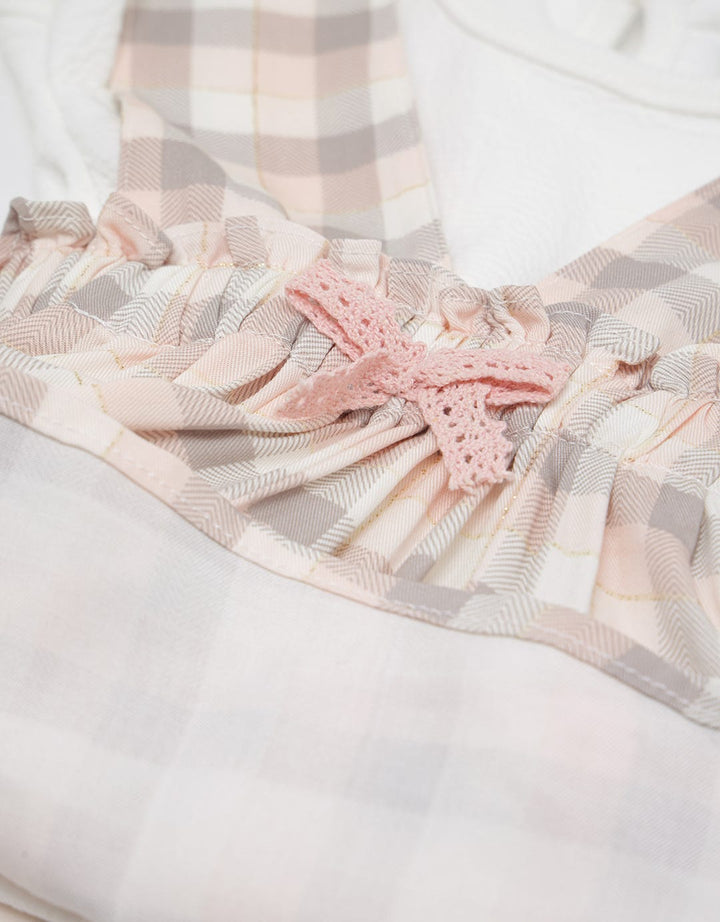 Pipiniko Lurex Plaid Pinafore Dress