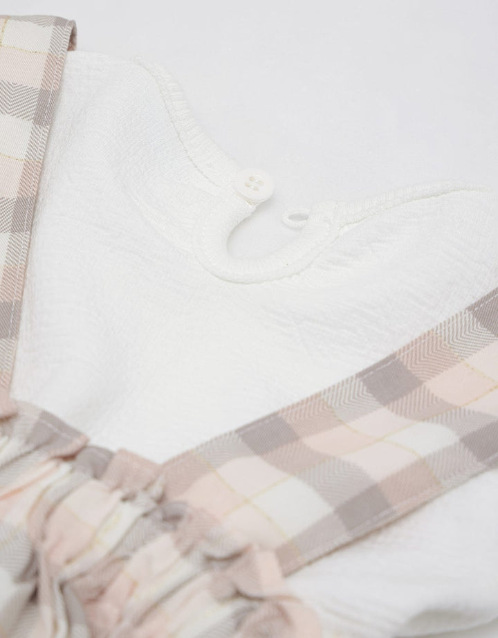 Pipiniko Lurex Plaid Pinafore Dress