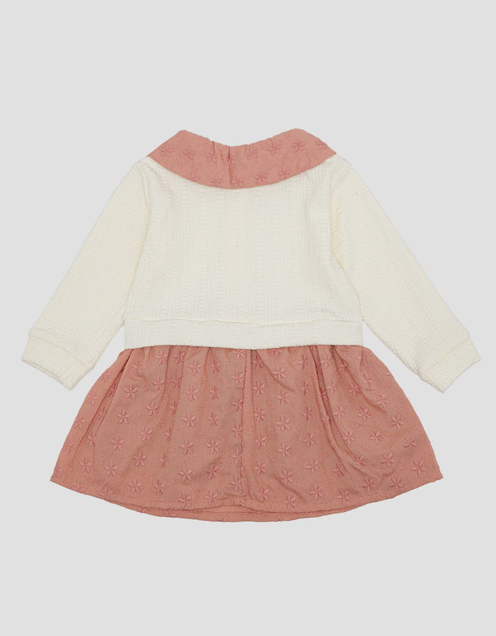 Pipiniko Dress Combi Long Seeve Embroidery Cotton