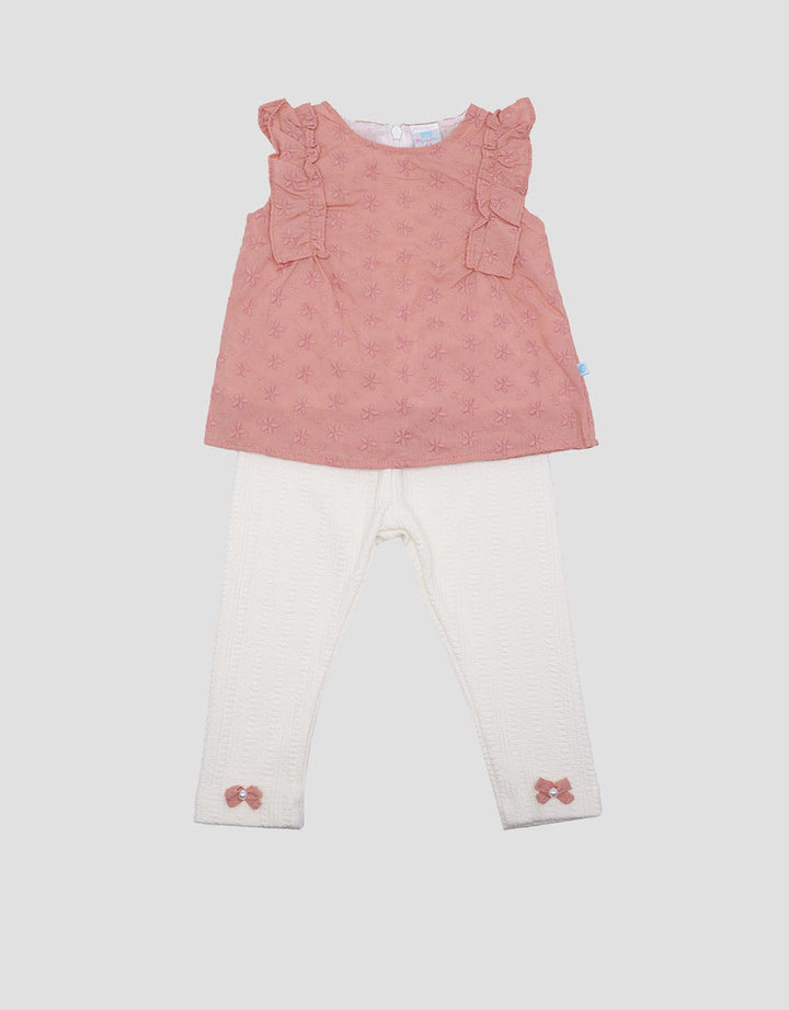Pipiniko Set Lengan Ruffle Cot Embro Anak Perempuan