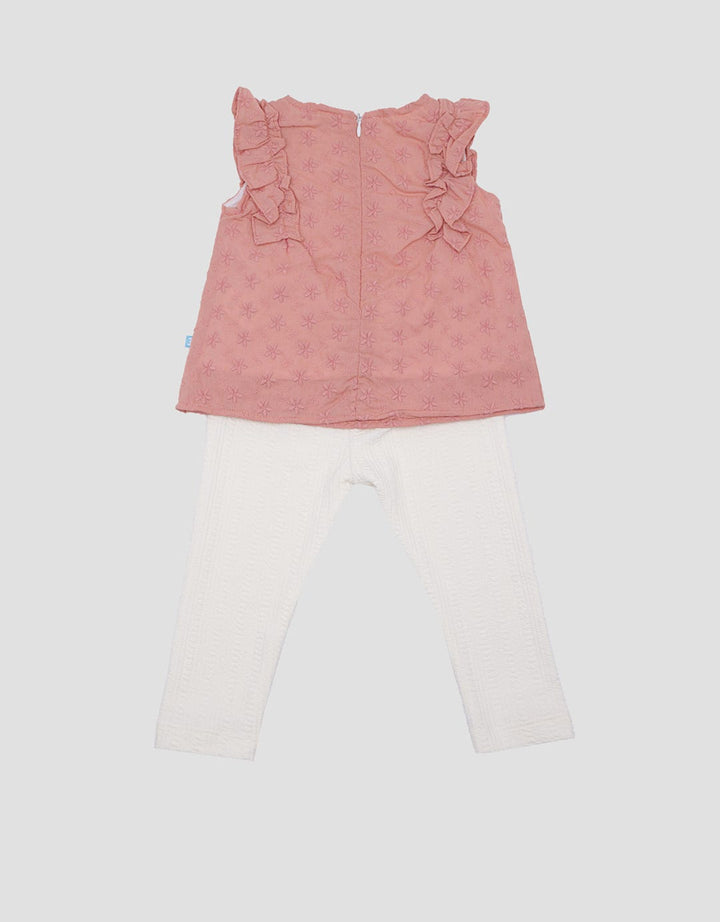 Pipiniko Set Lengan Ruffle Cot Embro Anak Perempuan