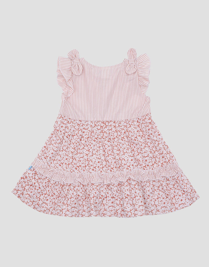 Pipiniko Combo Pattern Midi Dress Anak Perempuan