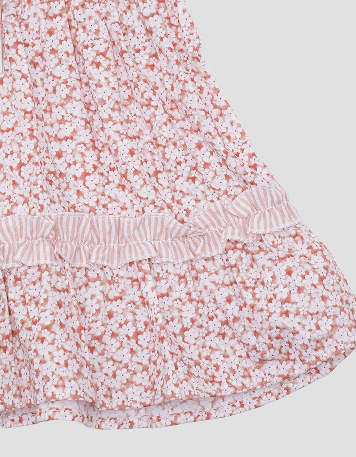 Pipiniko Combo Pattern Midi Dress Anak Perempuan