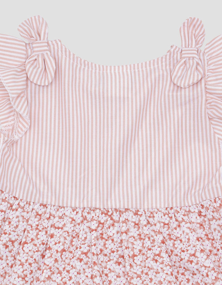 Pipiniko Combo Pattern Midi Dress Anak Perempuan