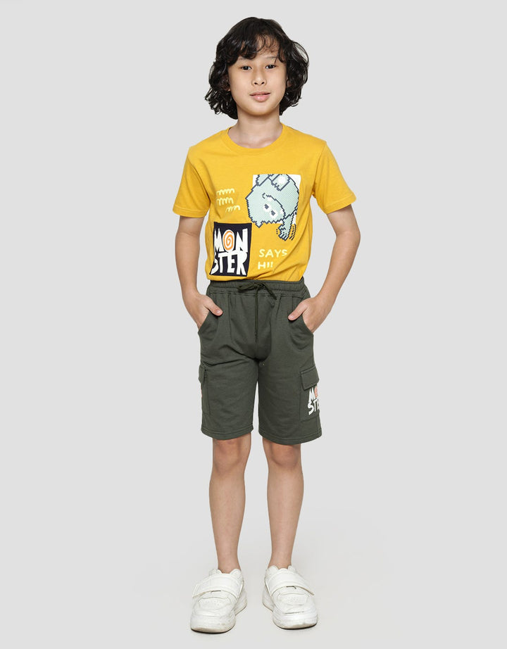 Little M Short Pants Knit Terry Monster