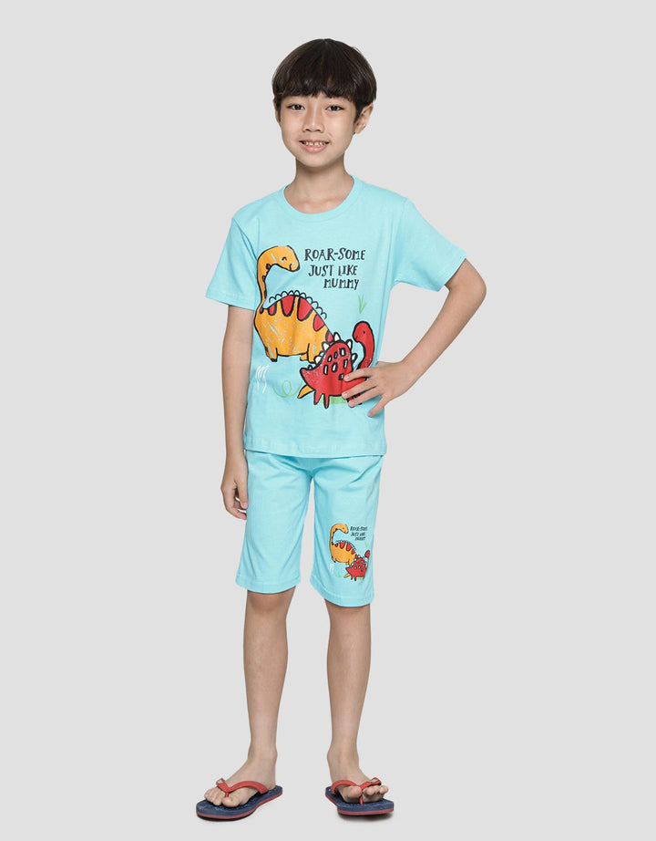 Little M Pakaian Setelan Anak Laki-laki Print Dino Mummy