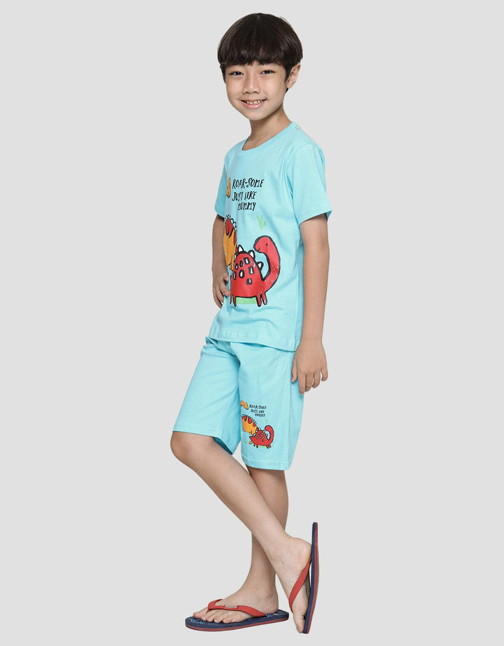 Little M Pakaian Setelan Anak Laki-laki Print Dino Mummy
