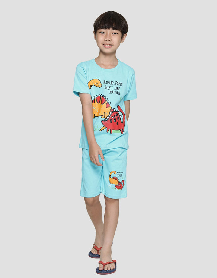Little M Pakaian Setelan Anak Laki-laki Print Dino Mummy