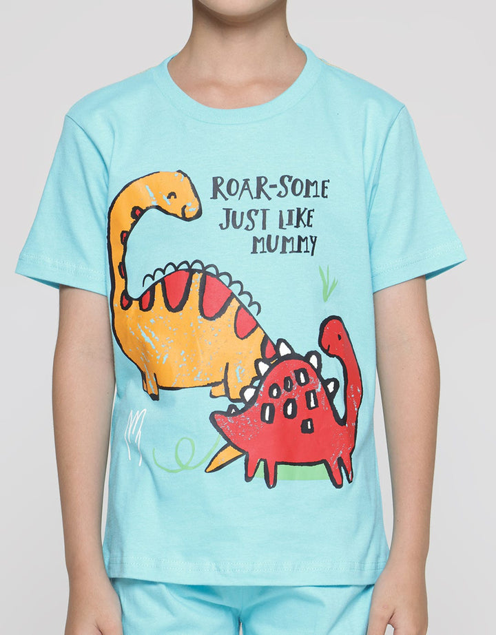 Little M Pakaian Setelan Anak Laki-laki Print Dino Mummy