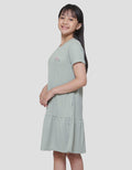 Nevada Knit Texture Embro Cat Meow Midi Dress for Girls