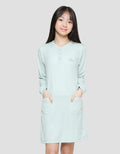 Nevada Henley Collar Midi Dress Anak Perempuan