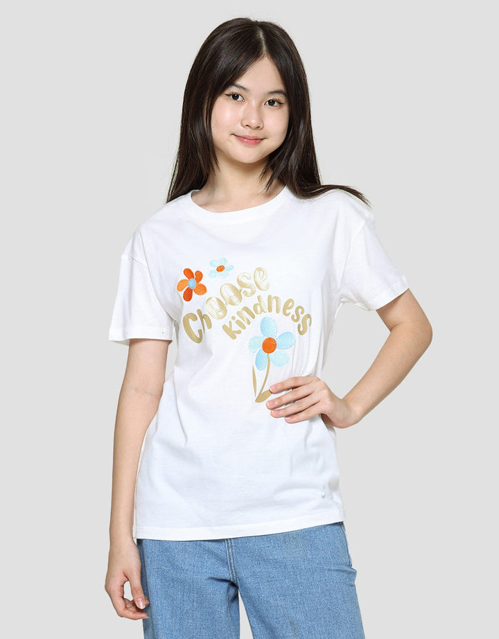 Nevada Kaos Lengan Pendek Anak Perempuan Embro Wording