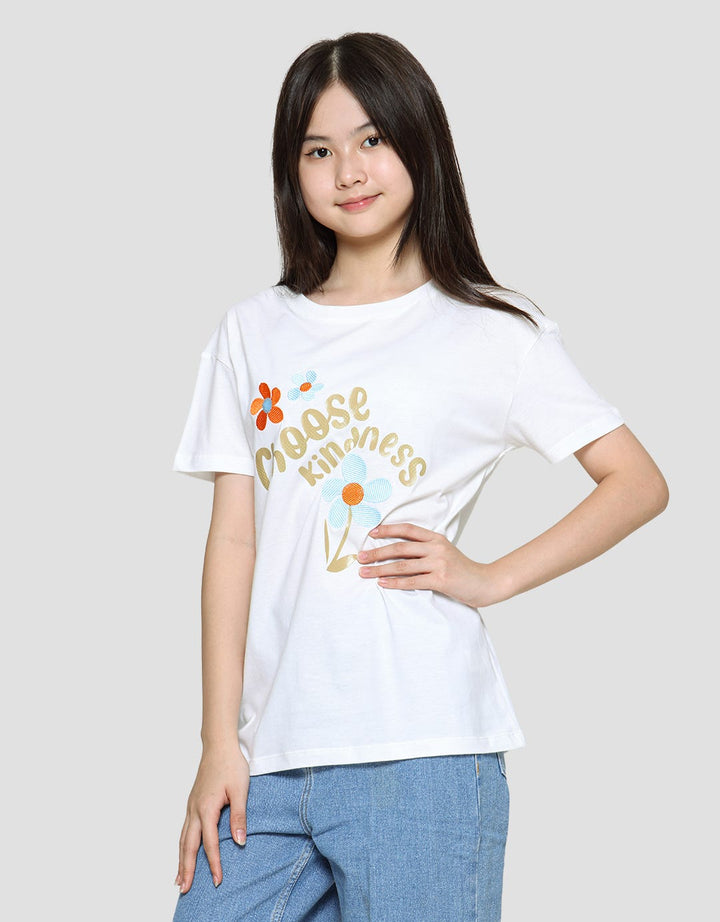 Nevada Kaos Lengan Pendek Anak Perempuan Embro Wording