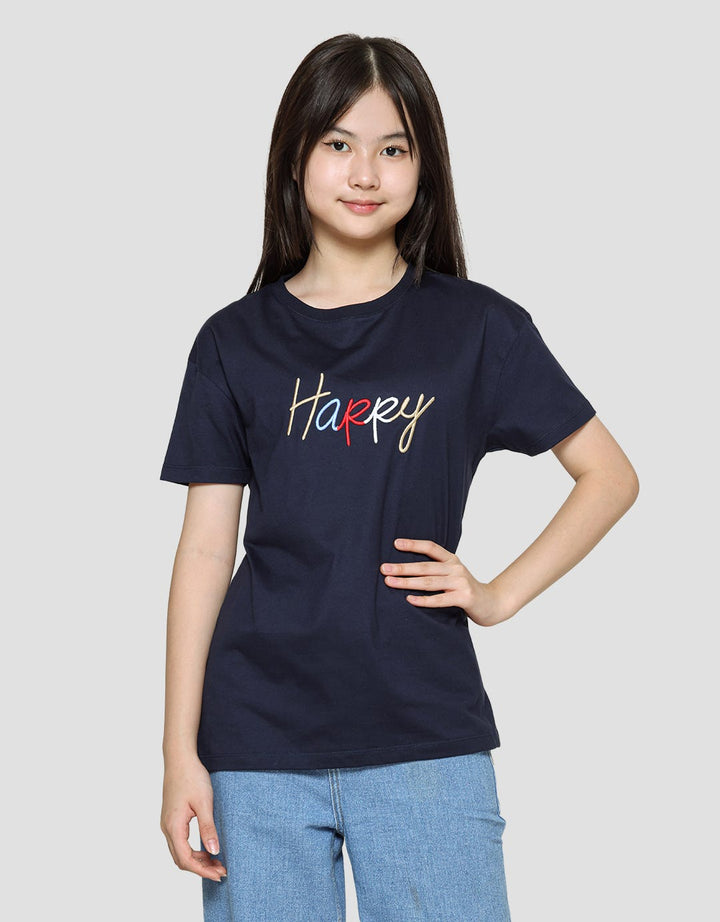 Nevada Girls Short Sleeve T-shirt Embro Happy Colorfull