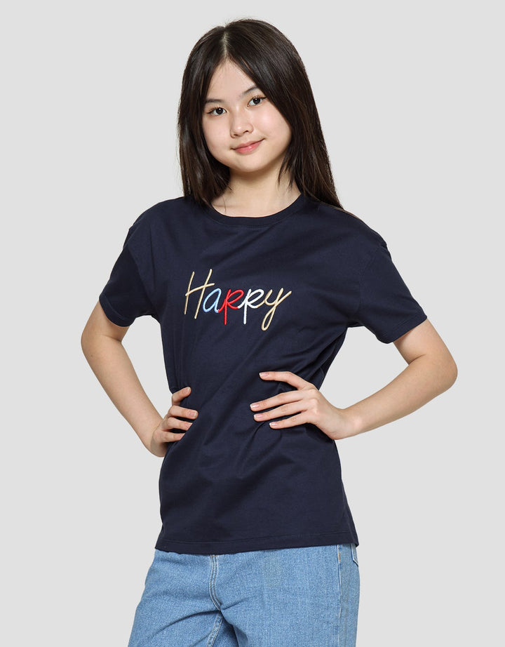 Nevada Girls Short Sleeve T-shirt Embro Happy Colorfull