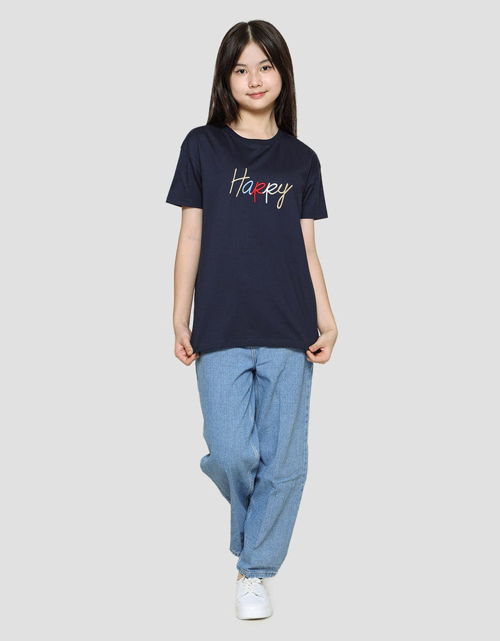 Nevada Girls Short Sleeve T-shirt Embro Happy Colorfull