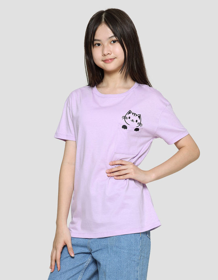 Nevada Kaos Lengan Pendek Anak Perempuan Pocket Lets Go Together