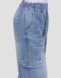 Nevada Wideleg Kantong Velcro Celana Denim Anak Perempuan