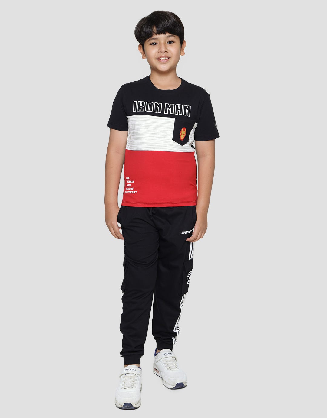 Marvel Long Pants Knit Avenger Logo Capt Amrik Stripe Kargo