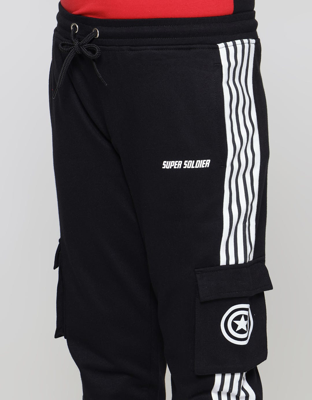Marvel Long Pants Knit Avenger Logo Capt Amrik Stripe Kargo