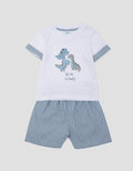 Pipiniko Dino Stripe Set Pakaian Anak Laki-laki