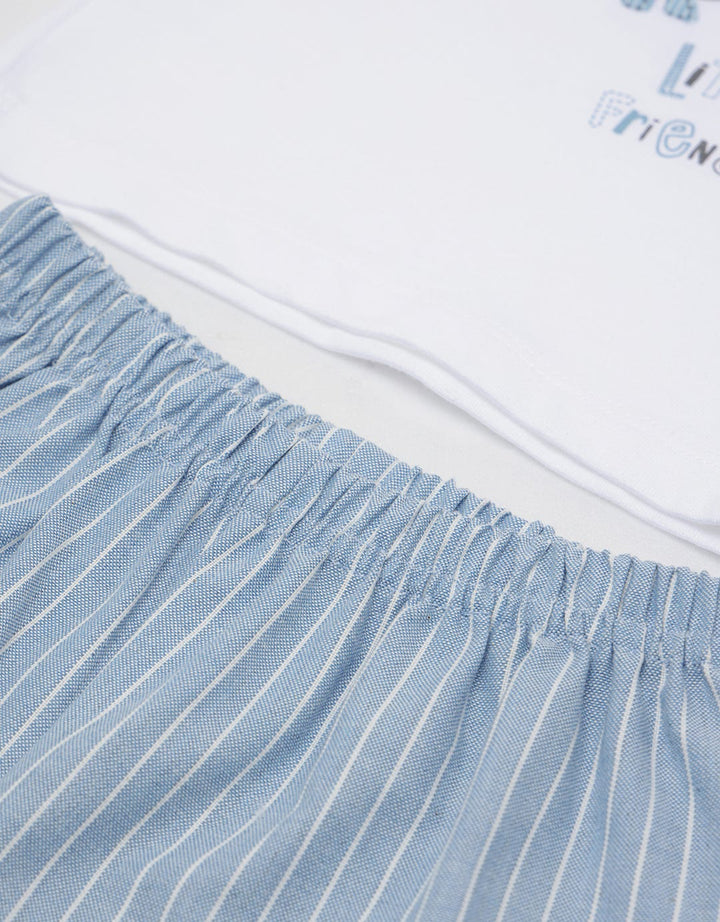 Pipiniko Dino Stripe Set Pakaian Anak Laki-laki