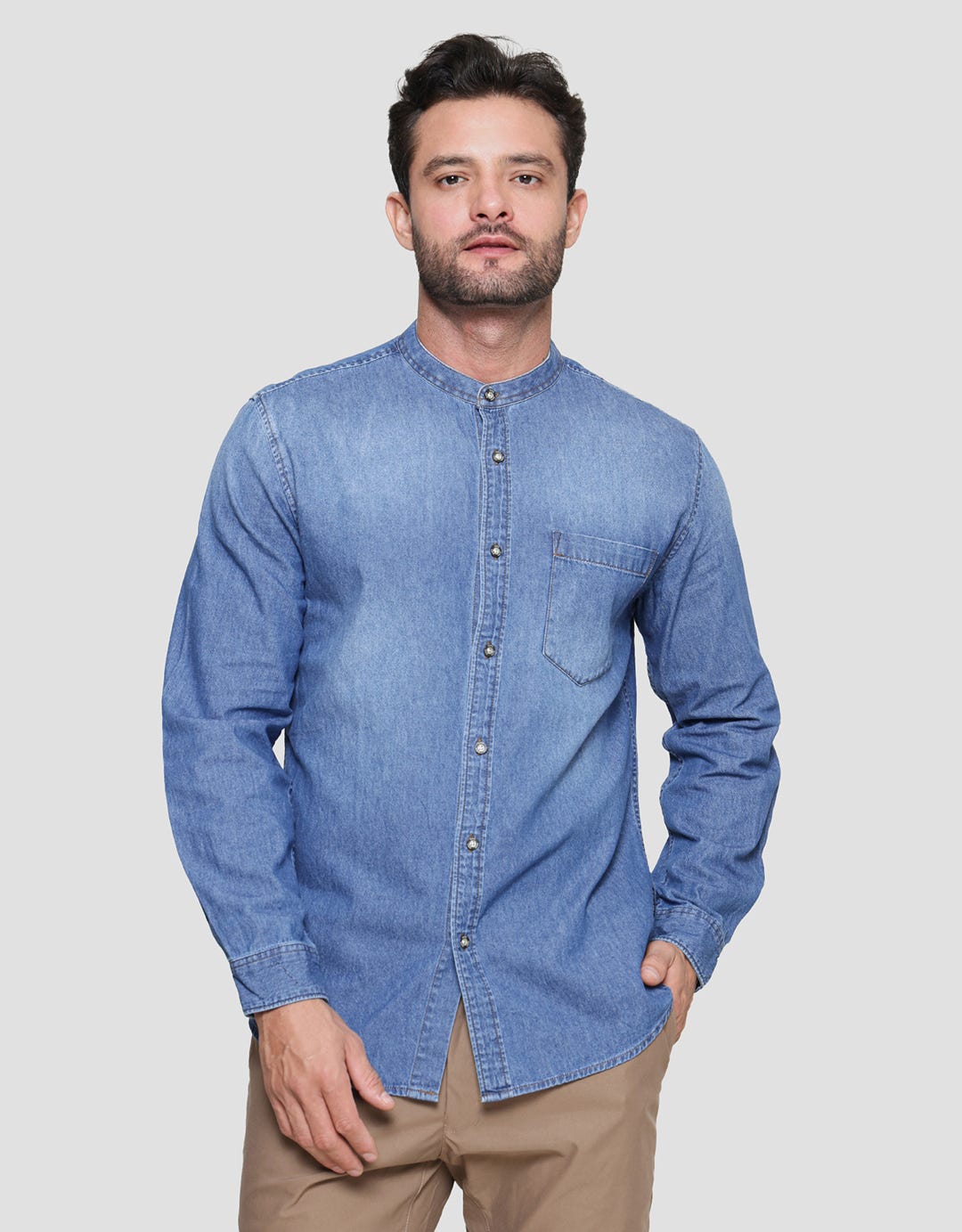 Gabs Denim Washed Kemeja Pria