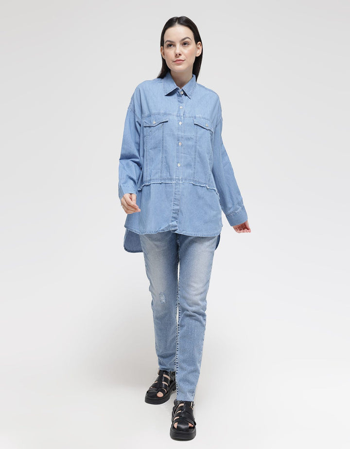 Lois Girl Cotton Denim Shirt