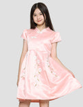Sweet Miss Midi Dress Anak Perempuan Print Bunga Kerah Qipaw