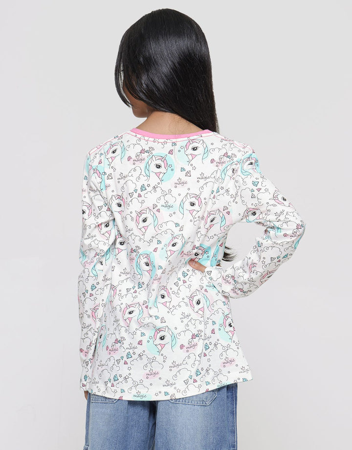 Aero Print Unicorn Cloud Magic Kaos Anak Perempuan
