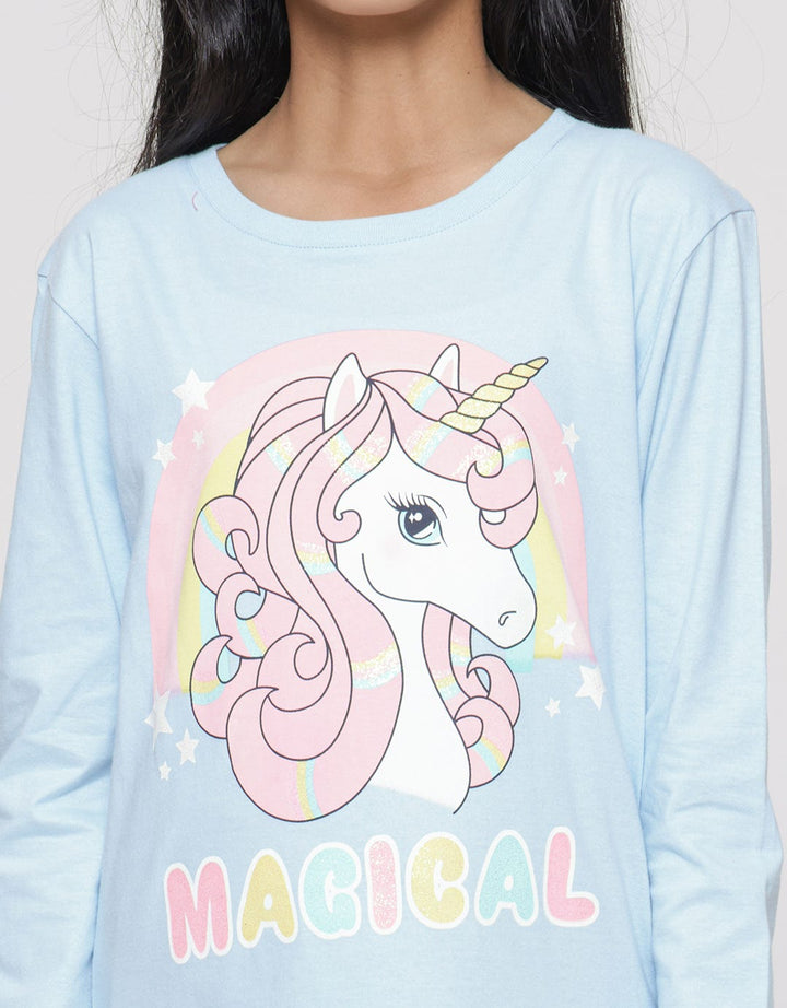 Aero Magical Rainbow Unicorn Girls T-Shirt