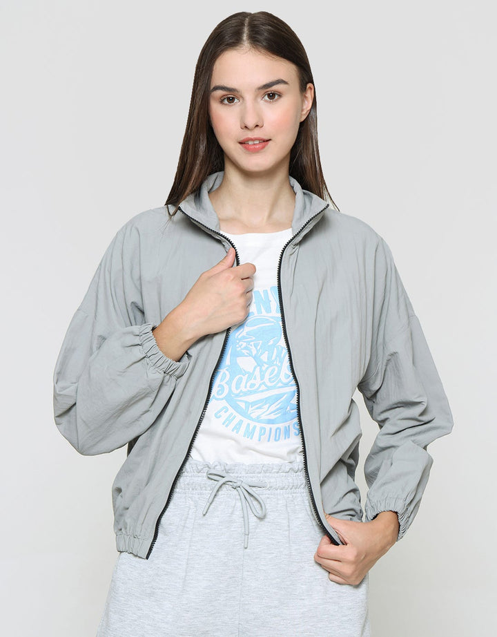American Jeans Jaket Nylon Turtle Neck  Wanita With Zipper