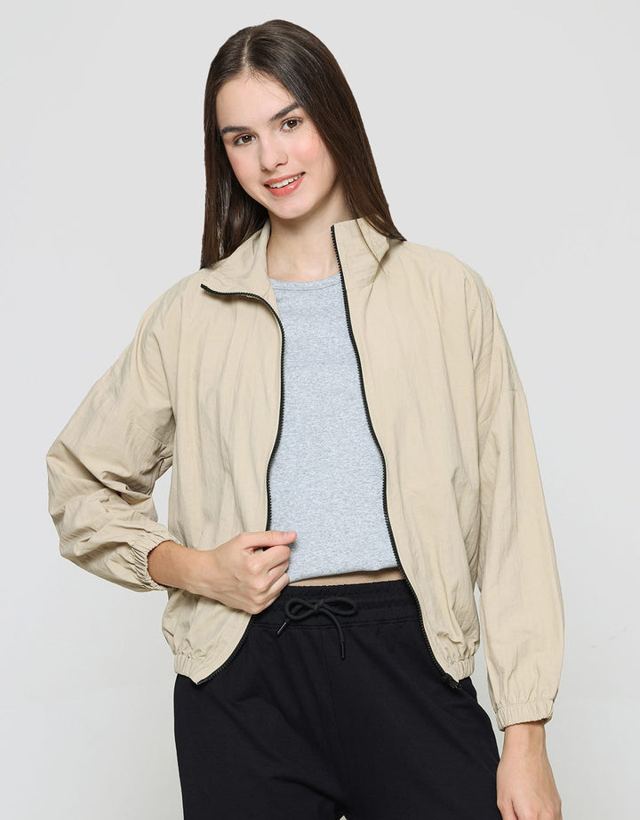 American Jeans Jaket Nylon Turtle Neck  Wanita With Zipper
