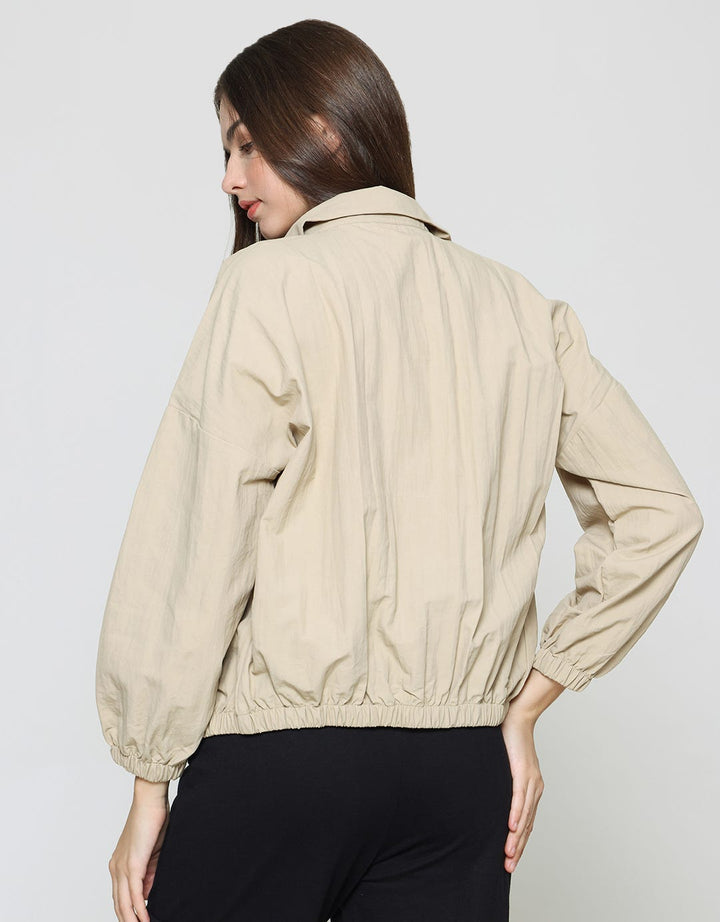 American Jeans Jaket Nylon Turtle Neck  Wanita With Zipper