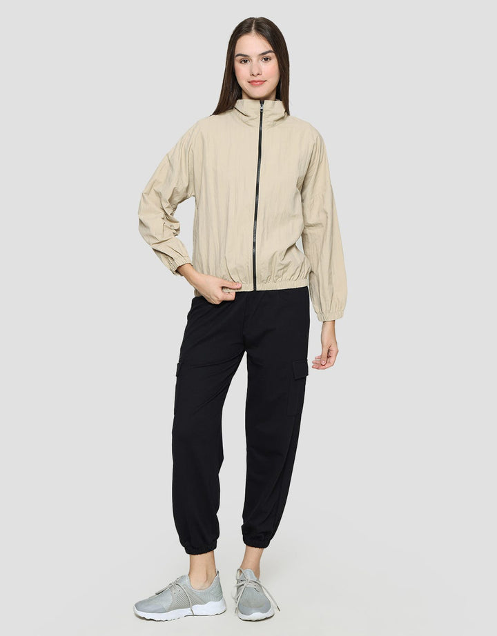 American Jeans Jaket Nylon Turtle Neck  Wanita With Zipper